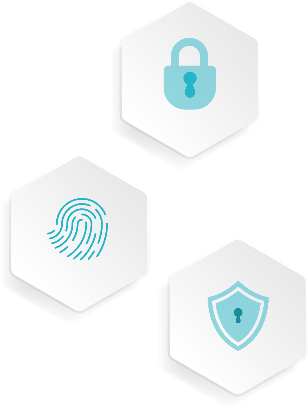 3 graphic icons to demonstrate data security